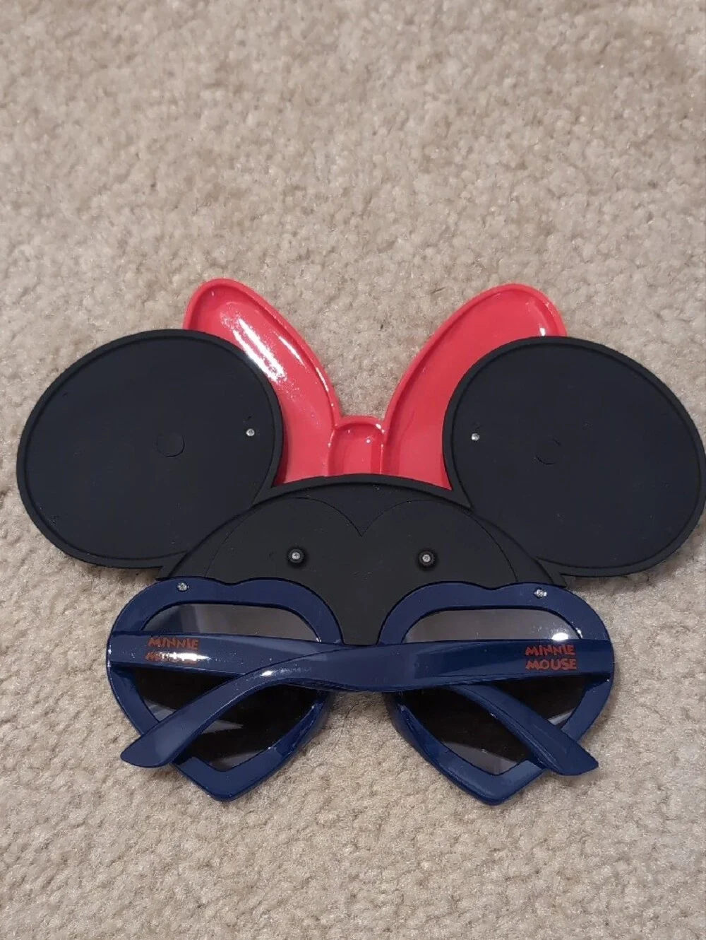 Disney Red Glitter Minnie Ear Headband with Heart Bow